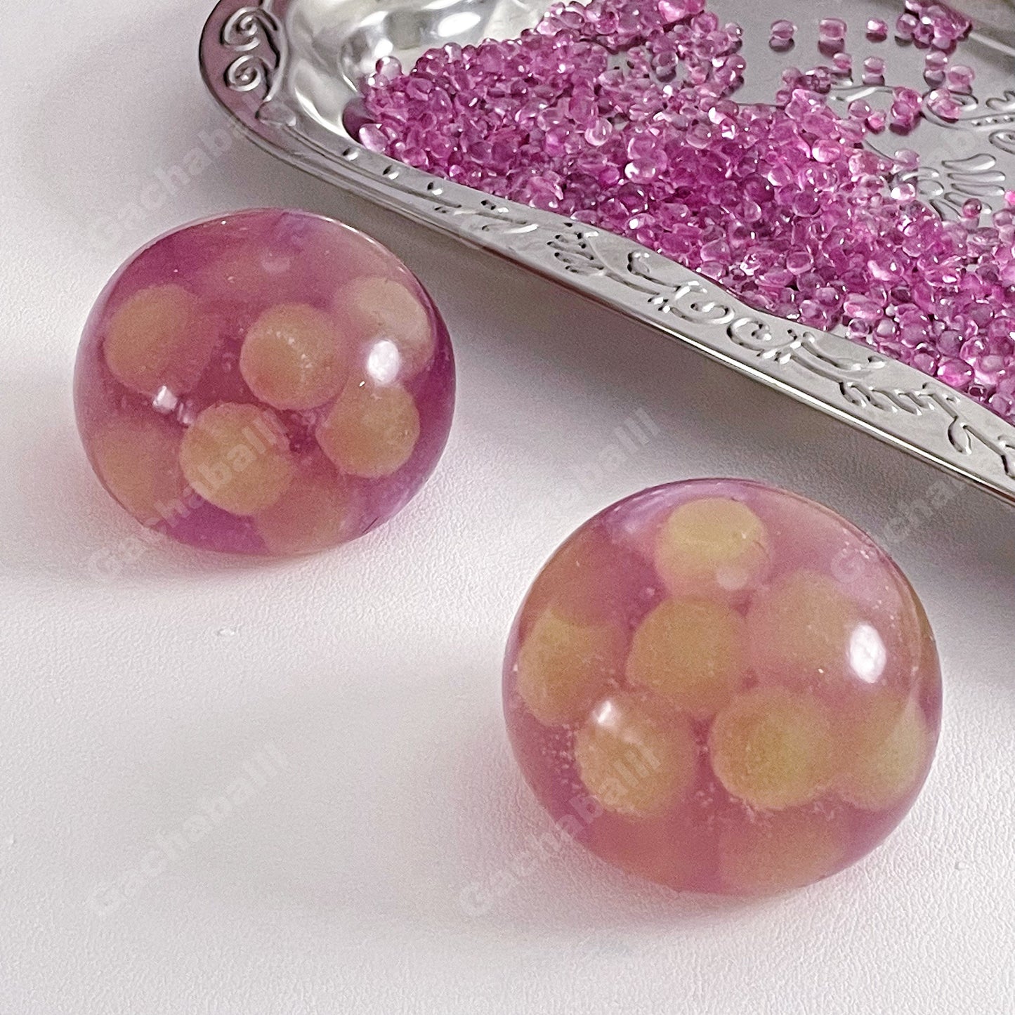 GACHAABALLL™【Transparent Ball Skin TPR】Handmade Stress Ball -Grape Juice❤ PreOrder