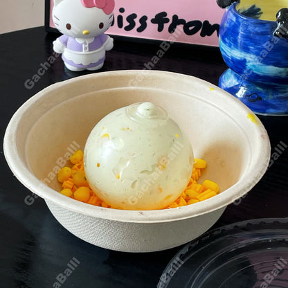 GACHAABALLL™【Transparent Ball Skin TPR】Handmade Stress Ball -Corn Cream❤ PreOrder